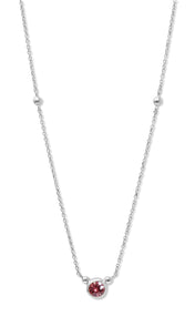 Bonheur Birthstone Necklace Sterling Silver