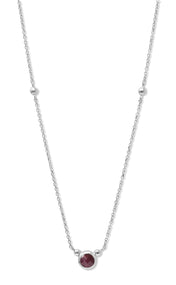 Bonheur Birthstone Necklace Sterling Silver