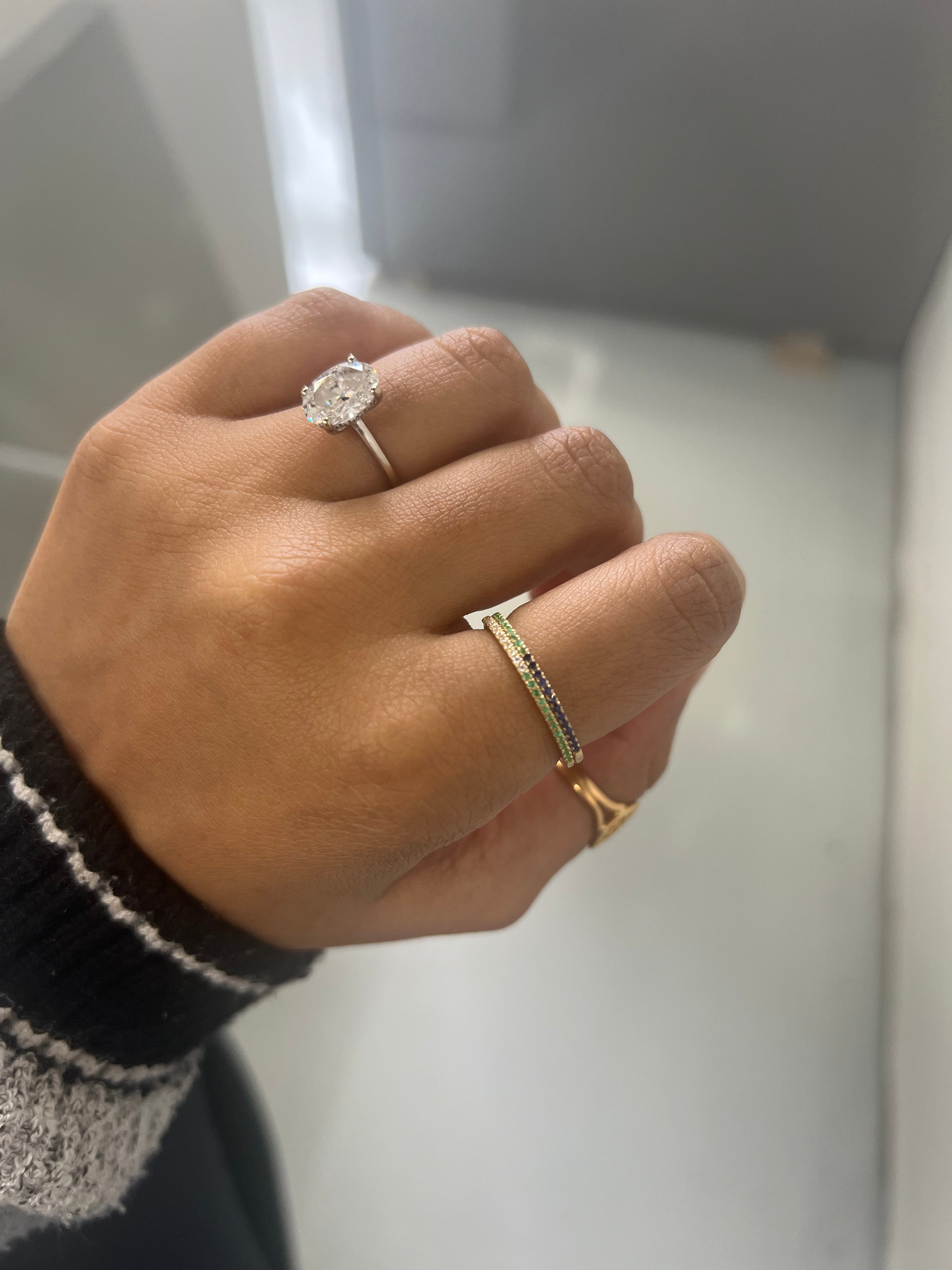 Two Birthstone Born Dizzy Birthstone Ring