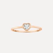 White Topaz Heart Ring