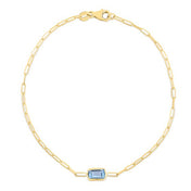 Paperclip Birthstone Bracelet