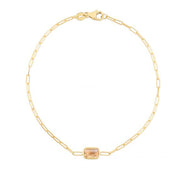 Paperclip Birthstone Bracelet