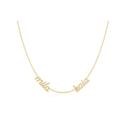 Double Diamond Script Name Necklace