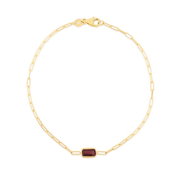 Paperclip Birthstone Bracelet