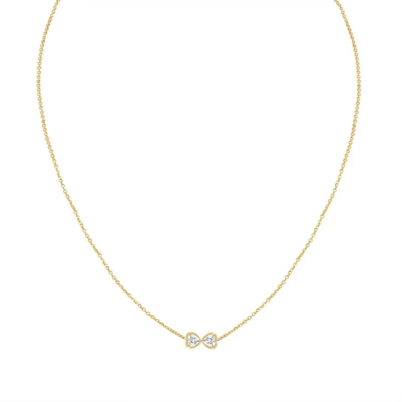 Two Heart Birthstone Necklace