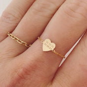 Mini Engraveable Heart Chain Ring