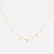 Two Name Mini Mini Letter Necklace with Heart