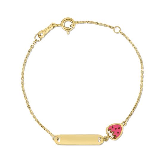 Kid's Strawberry Nameplate Bracelet