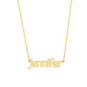 Flat Bubble Letter Nameplate Necklace Medium