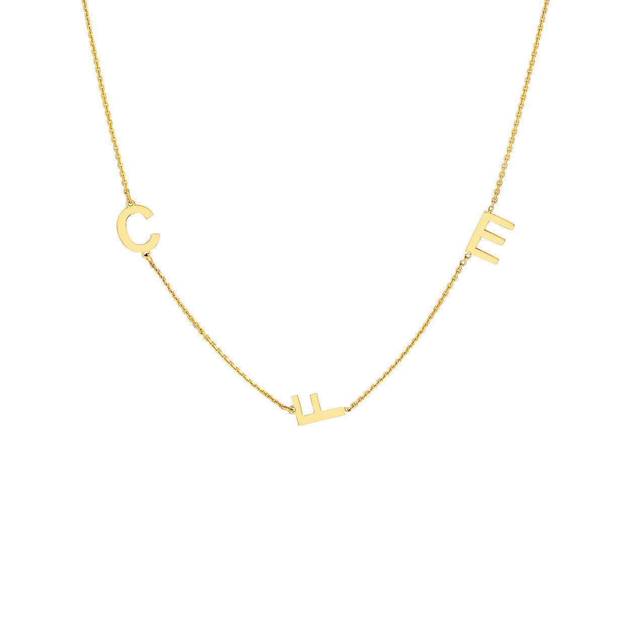 Block Initials Station Necklace