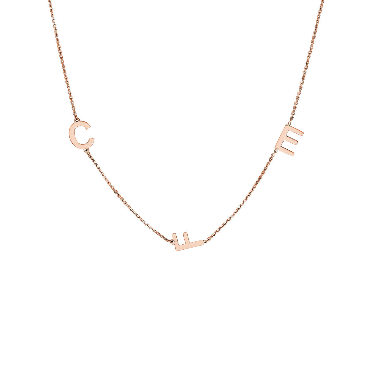 Block Initials Station Necklace