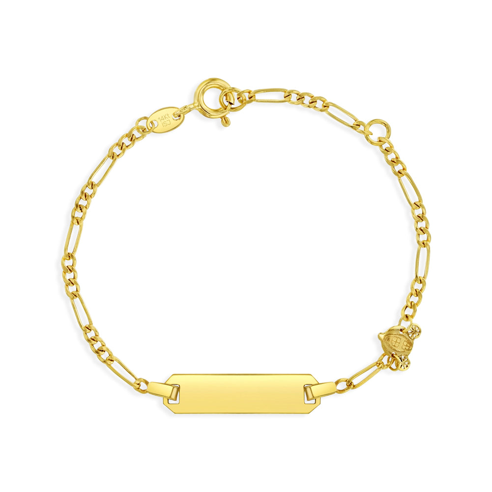 Kid's Golden Carriage Nameplate Bracelet