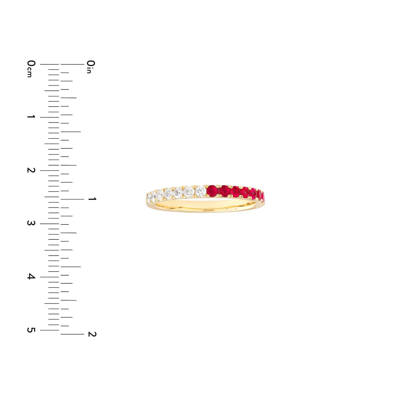 50/50 Ruby & Diamond Stackable Ring
