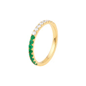 50/50 Emerald & Diamond Stackable Ring