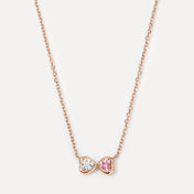 Two Heart Birthstone Necklace
