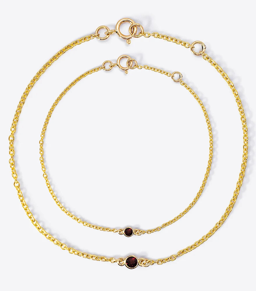 Birthstone Mommy & Me Bracelet Garnet