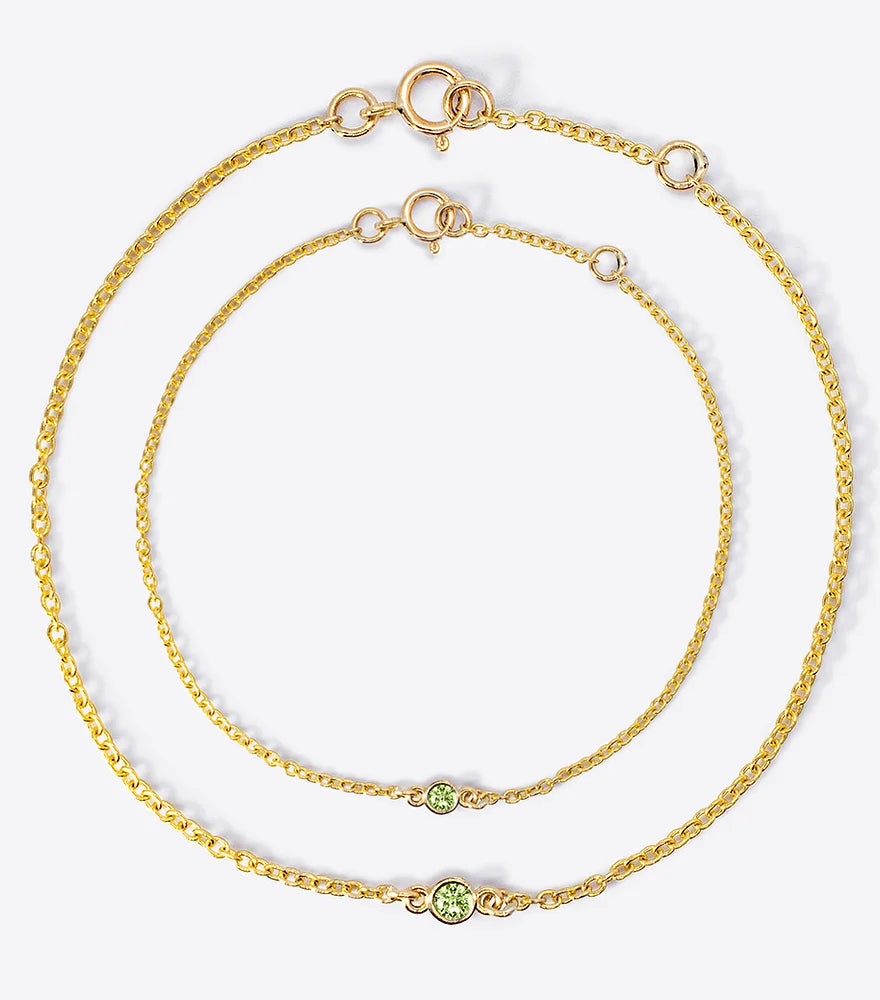 Birthstone Mommy & Me Bracelet Peridot