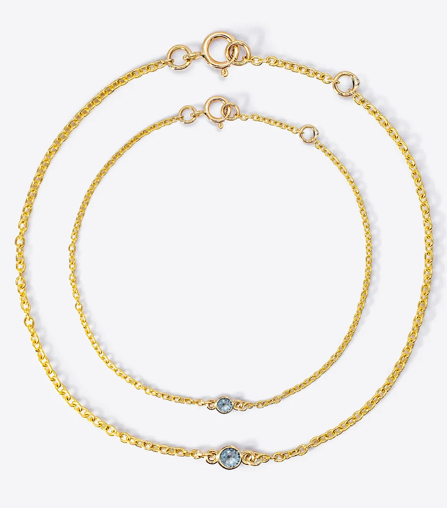 Birthstone Mommy & Me Bracelet Aquamarine