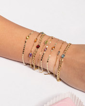 Paperclip Birthstone Bracelet
