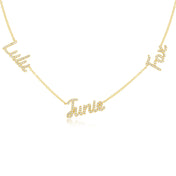 Triple Diamond Script Name Necklace