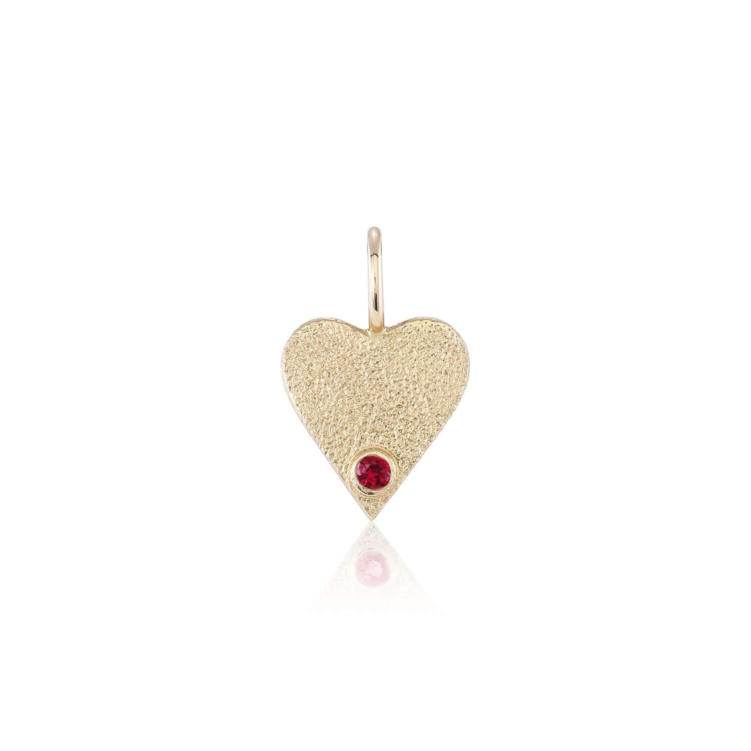 Gold Heart Charm with Birthstone