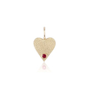 Gold Heart Charm with Birthstone