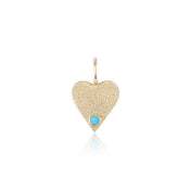 Gold Heart Charm with Birthstone