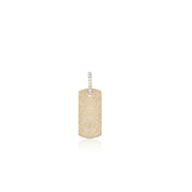 Gold Dog Tag with Pavé Letters Small