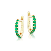 Pavé Emerald Huggies