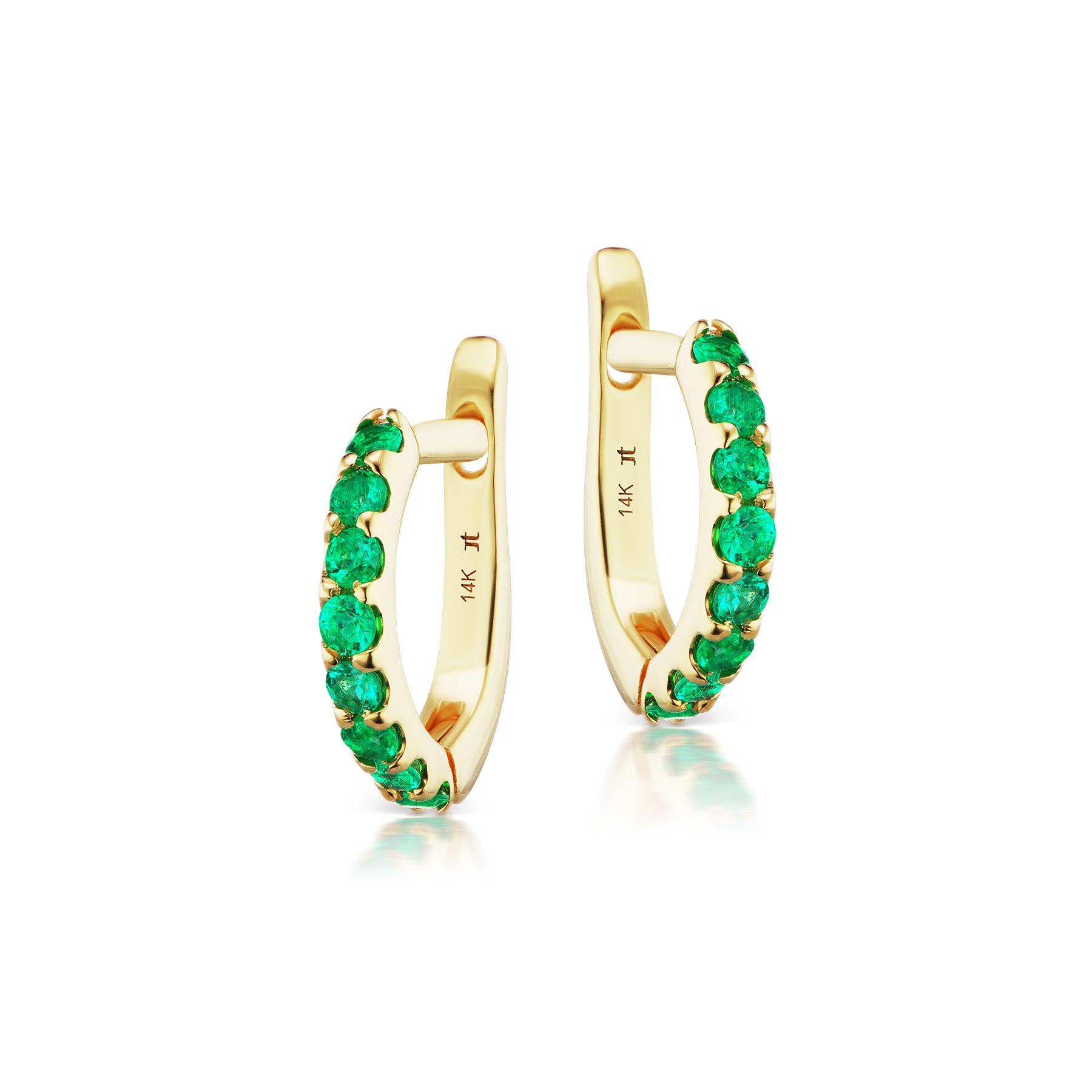 Pavé Emerald Huggies