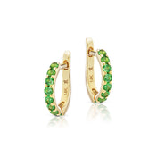 Pavé Tsavorite Huggies