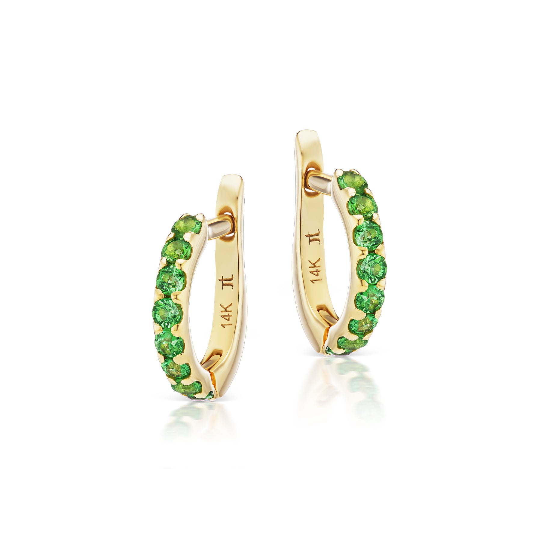 Pavé Tsavorite Huggies