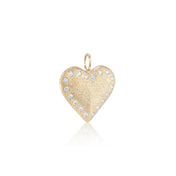Oversize Heart Charm with Diamonds