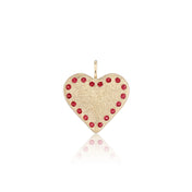 Oversize Heart Charm with Rubies