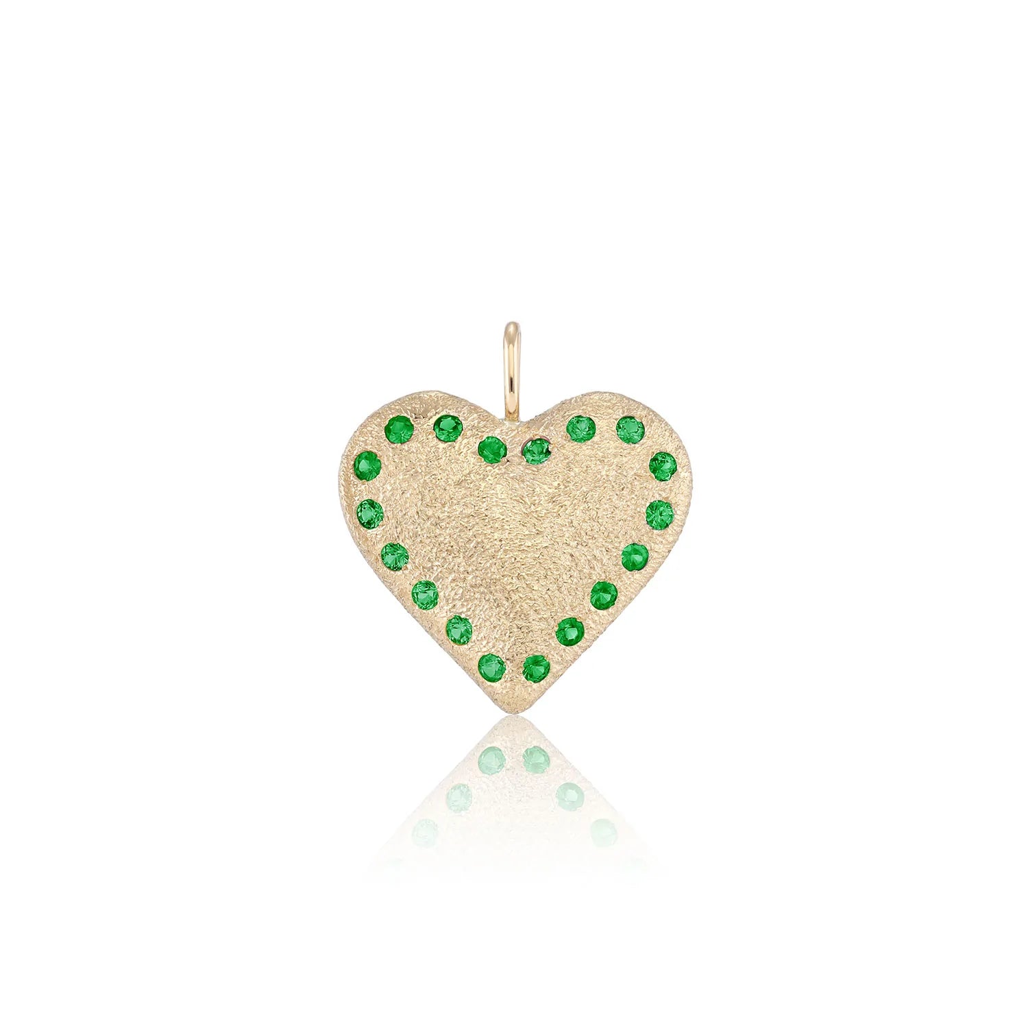 Oversize Heart Charm with Tsavorite