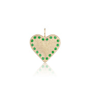Oversize Heart Charm with Tsavorite