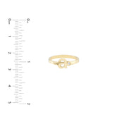 Gold Initial Ring with Single Diamond
