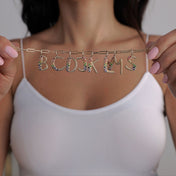 Puffy Letter Charm With Rainbow Stones