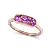 Three Stone Birthstone Band