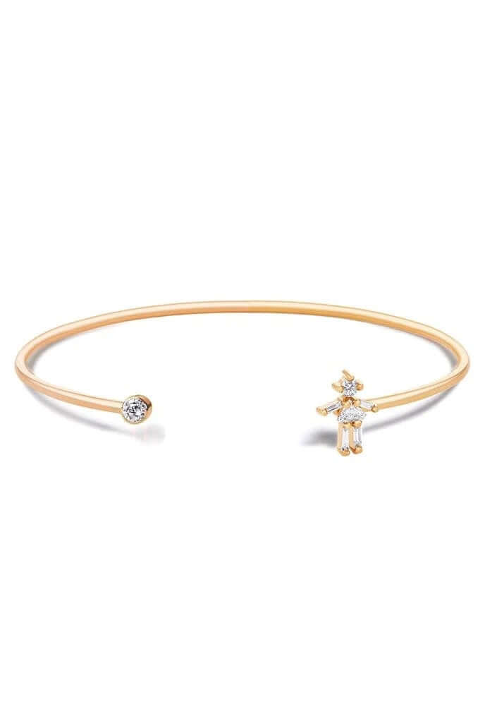 Baguette Child Figure Gold Bangle