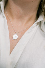 Child Silhouette Necklace Sterling Silver