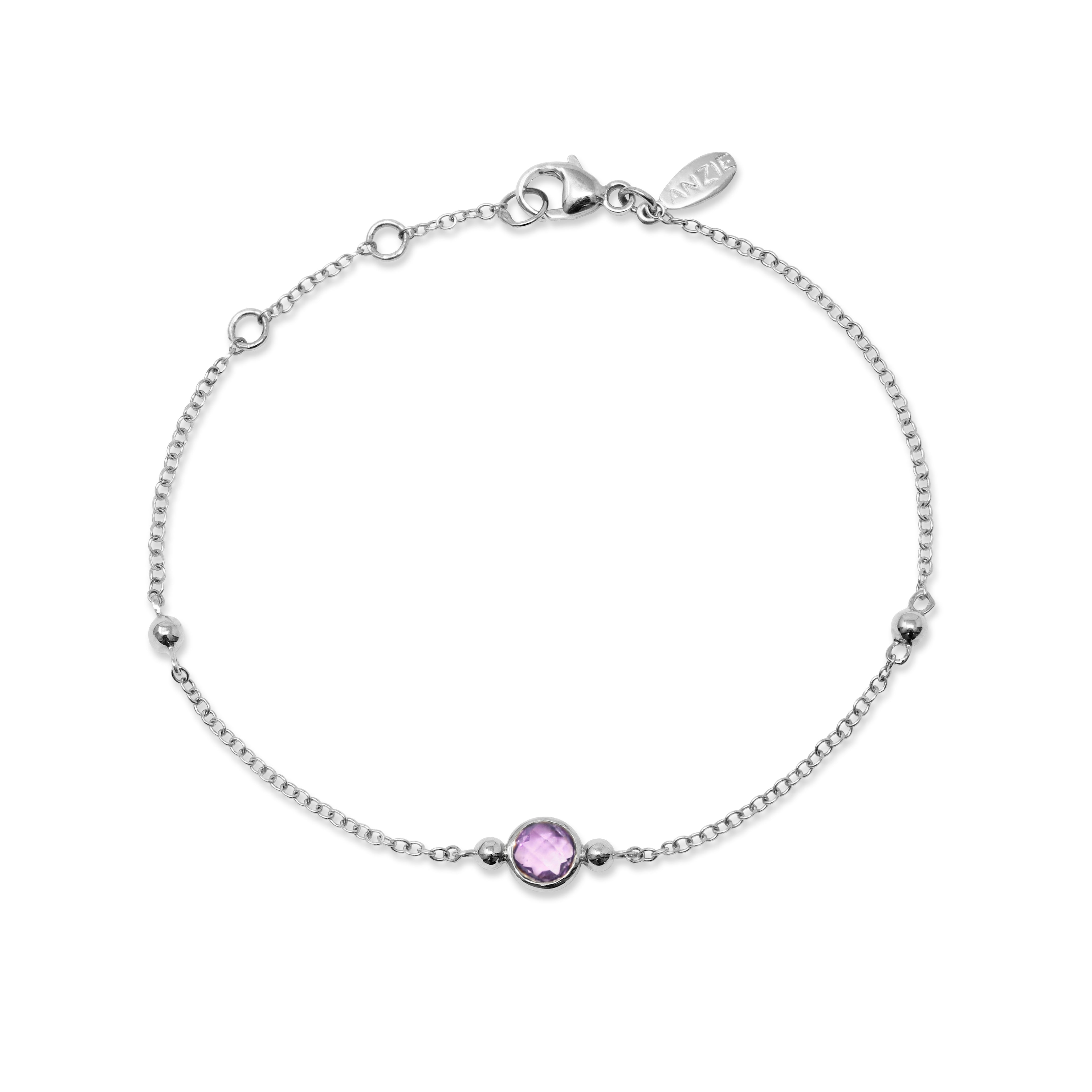 Bonheur Birthstone Bracelet Sterling Silver