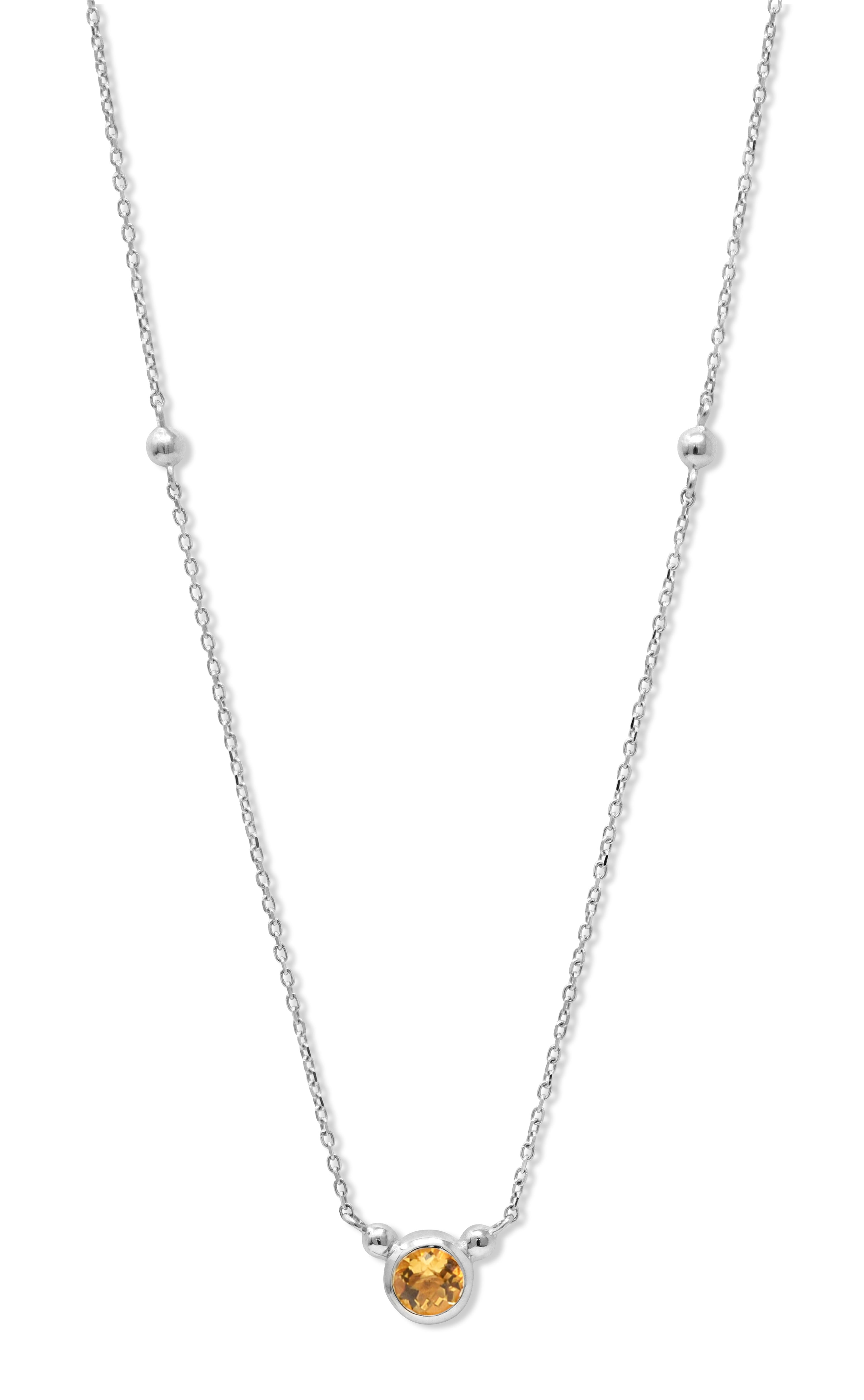Bonheur Birthstone Necklace Sterling Silver