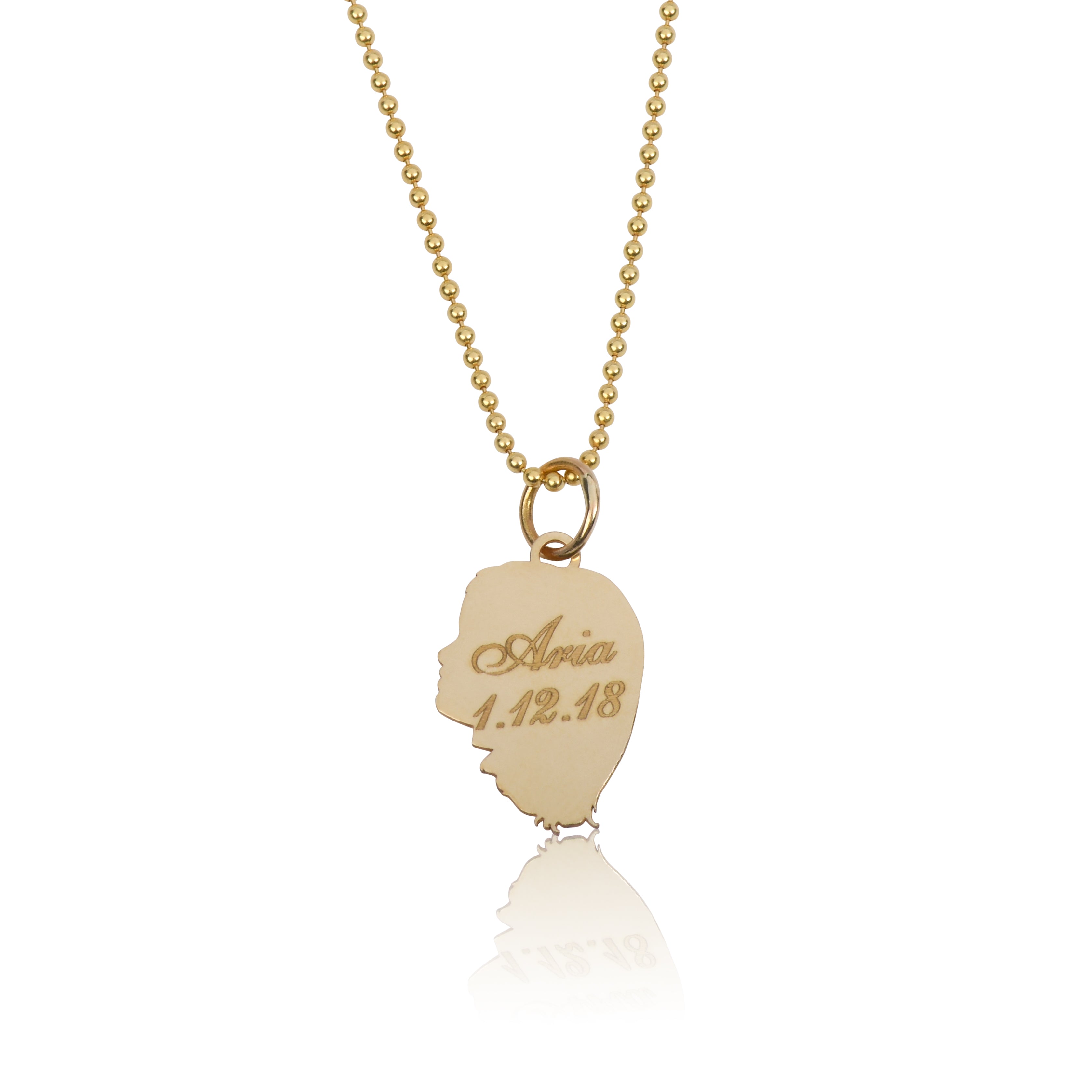 Child Silhouette Necklace 14K Gold
