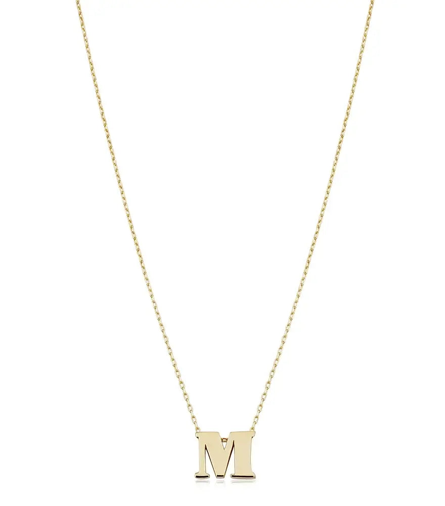 Mini Initial Necklace 14K Gold