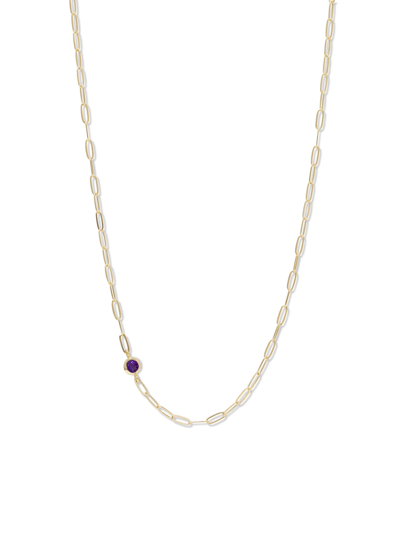 Classique Birthstone Paperclip Necklace