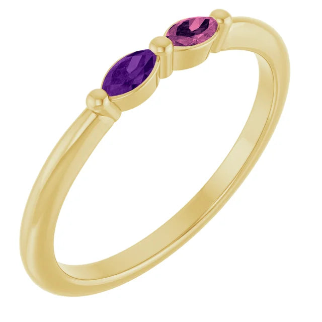 Two Stone Family Ring