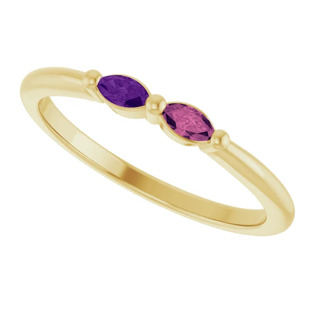 Two Stone Family Ring