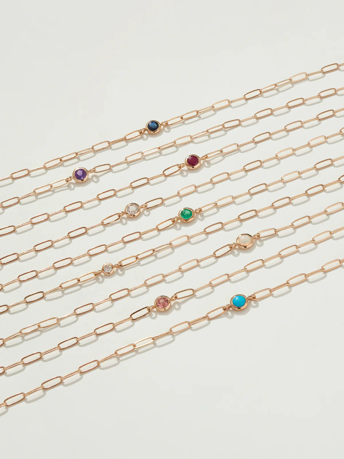 Classique Birthstone Paperclip Bracelet