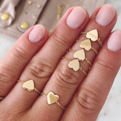 Mini Engraveable Heart Chain Ring